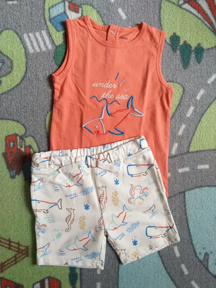 Ensemble Short et débardeur, neuf, gemo, taille 4 ans - photo numéro 2