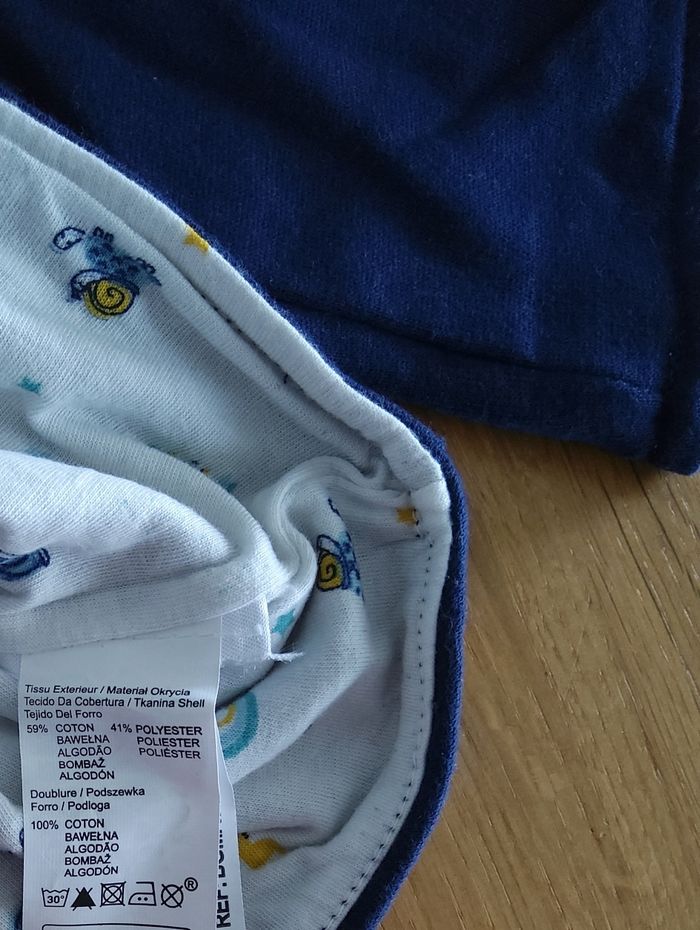 Gilet bleu marine à capuche Mots d'enfants 12 mois - photo numéro 3