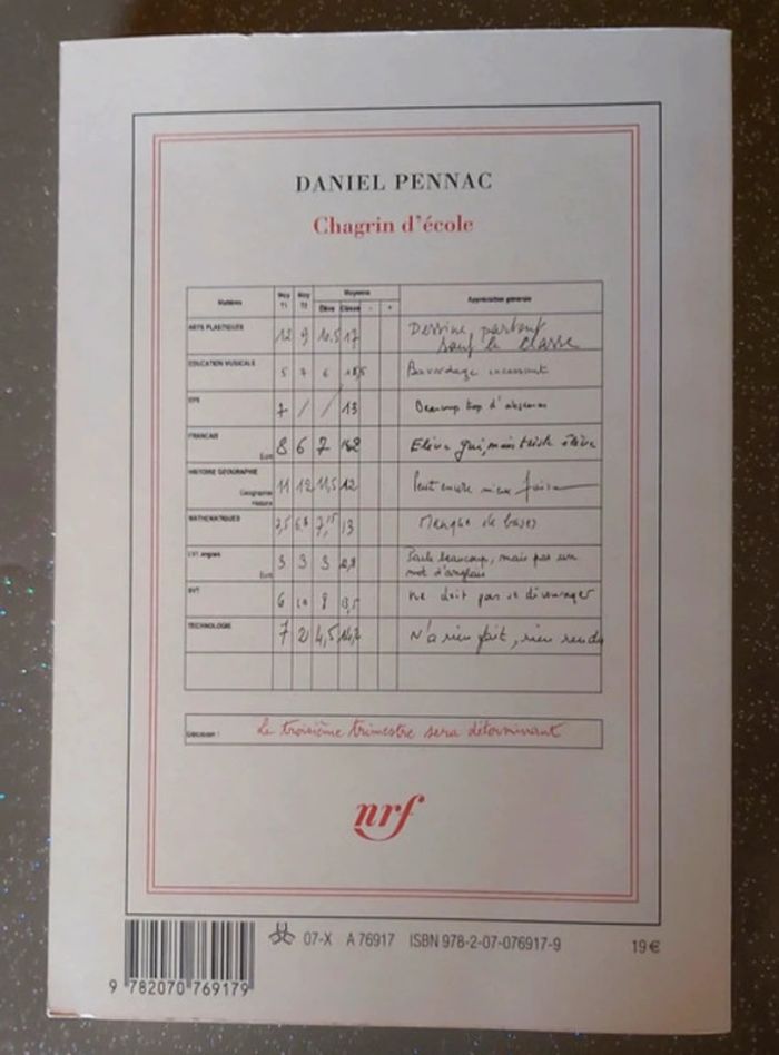 Chagrin d'école - Daniel Pennac - photo numéro 2