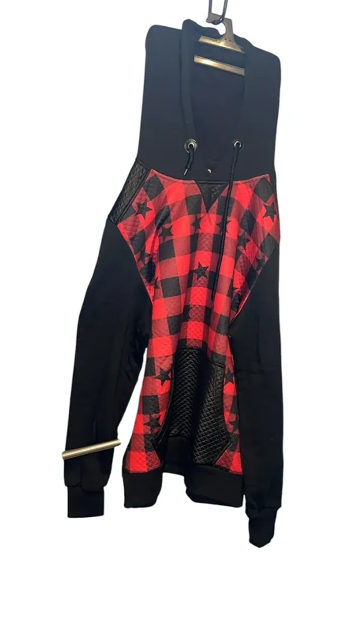 Sweat rouge et Noir à capuche XL - photo numéro 2