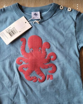 T shirt petit bateau pieuvre neuf avec étiquette