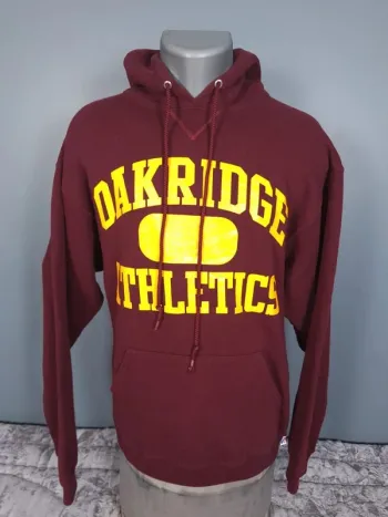 sweat a capuche / Hoodie russell athletic - taille L - homme - bordeaux floqué (320)