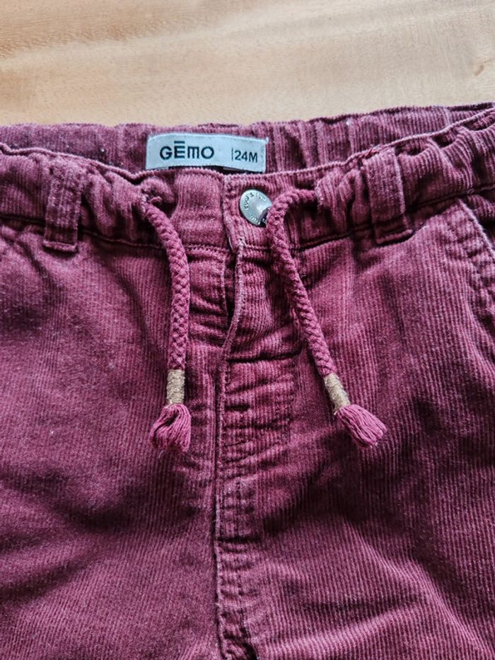 Pantalon velours rouge vin - photo numéro 2