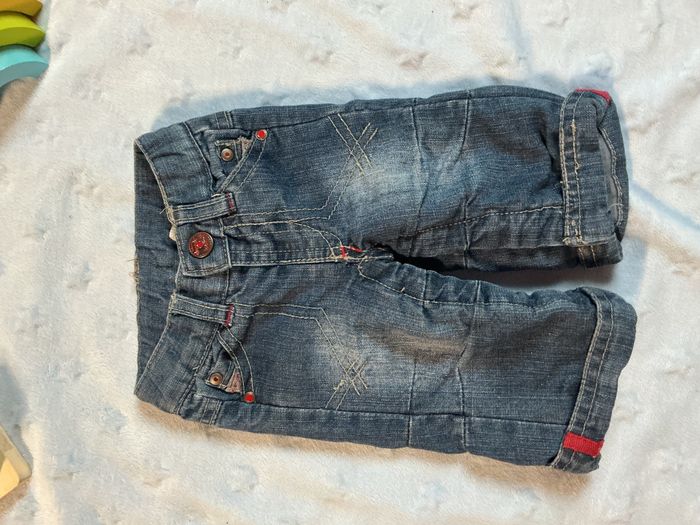 jean bleu doublé taille réglable pressions entre les jambes 1 mois tape à l'oeil - photo numéro 3