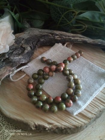 Lot de perles naturelles d'unakite