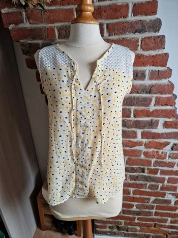 Debardeur jaune fleurie Peace n'love M/L