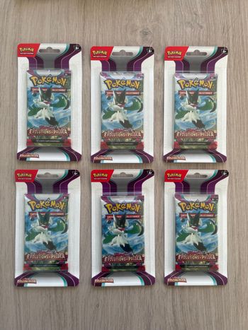 Lot de 6 boosters pokemon EV2, évolution à Paldéa, écarlate et violet, neufs sous blister.