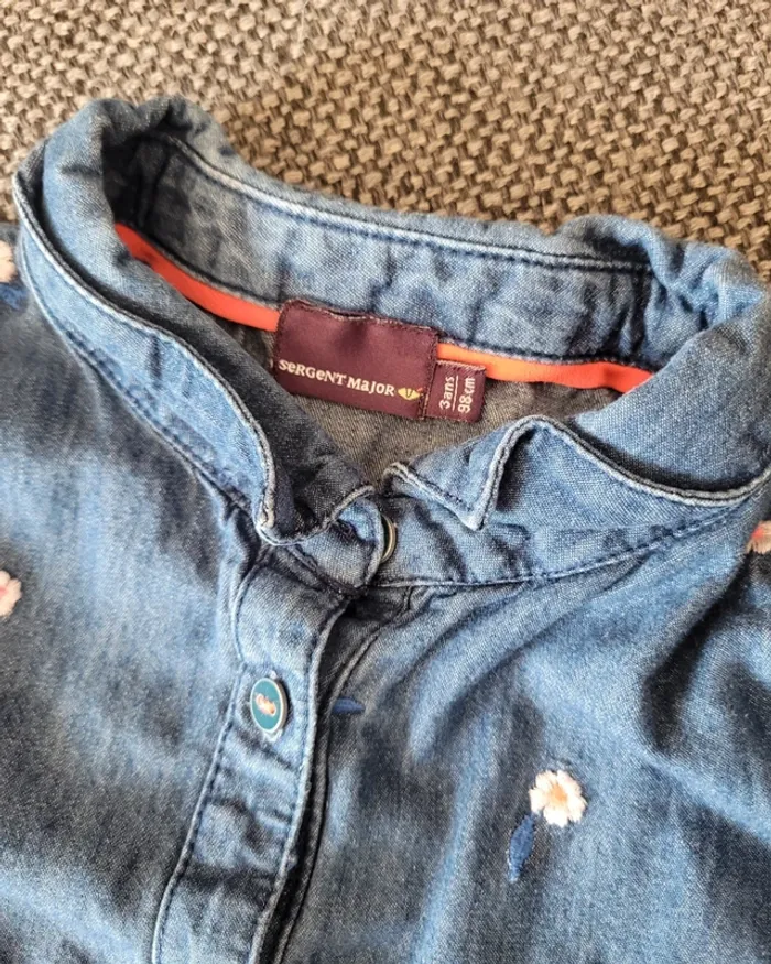 Robe en jean brodée Sergent Major 3 ans - photo numéro 3