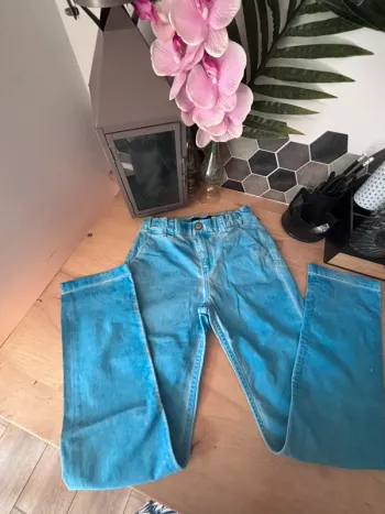 Pantalon Slim motif léger tie & Die turquoise • Ikks • 10 ans