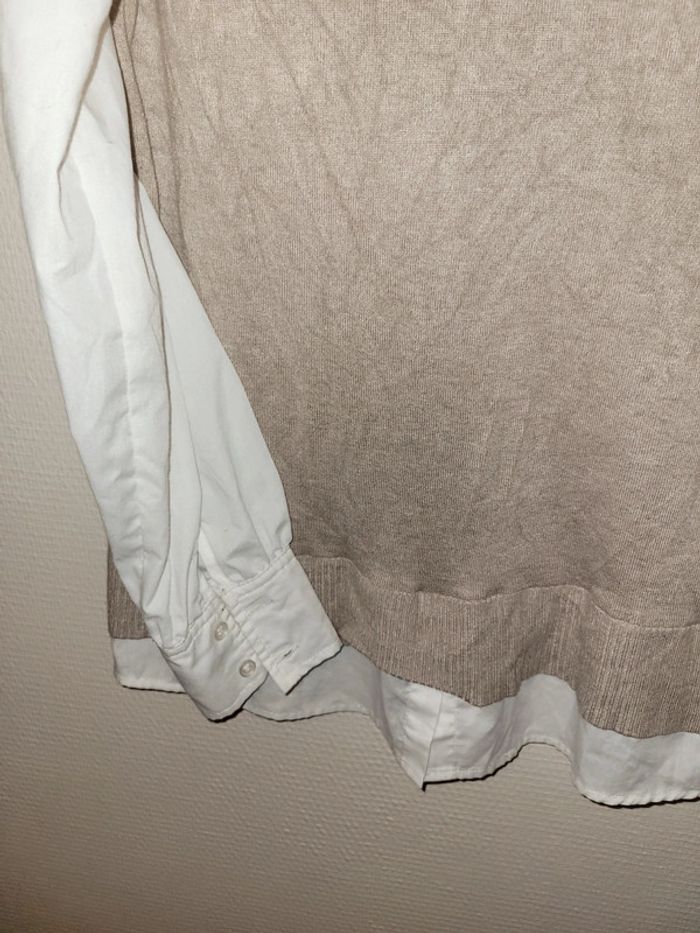 chemise gilet beige - photo numéro 3