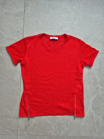 T shirt rouge chattawak tirettes