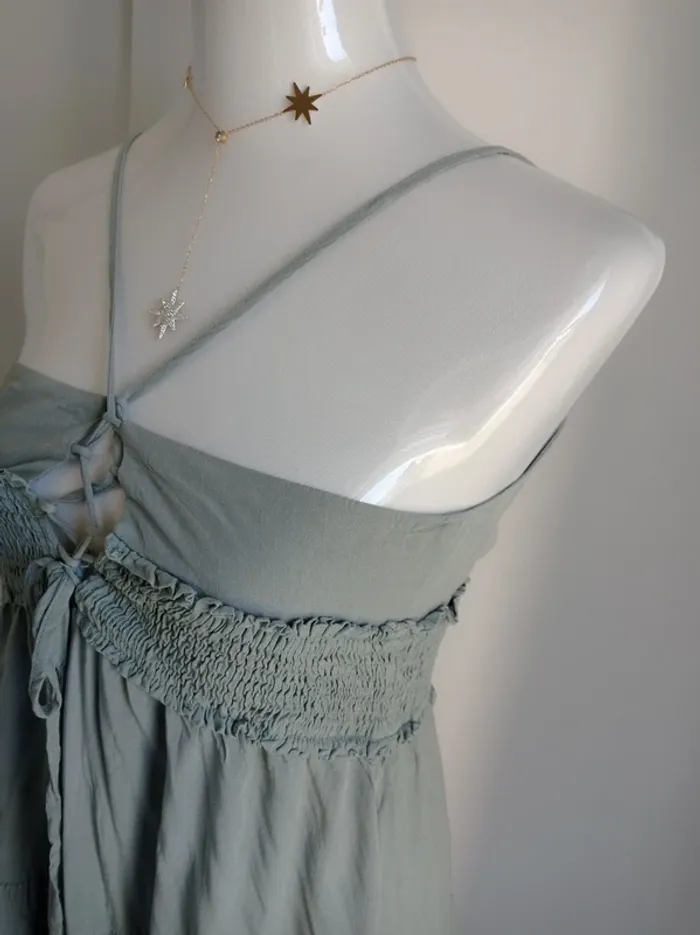 Magnifique robe longue d'été vert amande bretelles fines T.M Cupshe - photo numéro 3