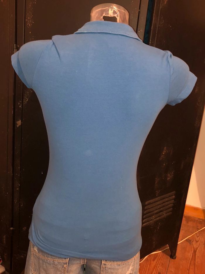 T-shirt polo  manches courtes bleu taille 34/36 - photo numéro 2