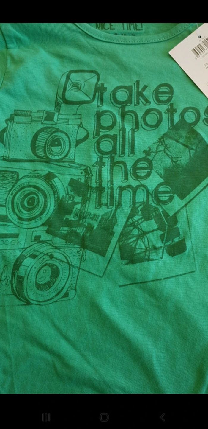 T-shirt vert 4-5 ans fille neuf - photo numéro 3