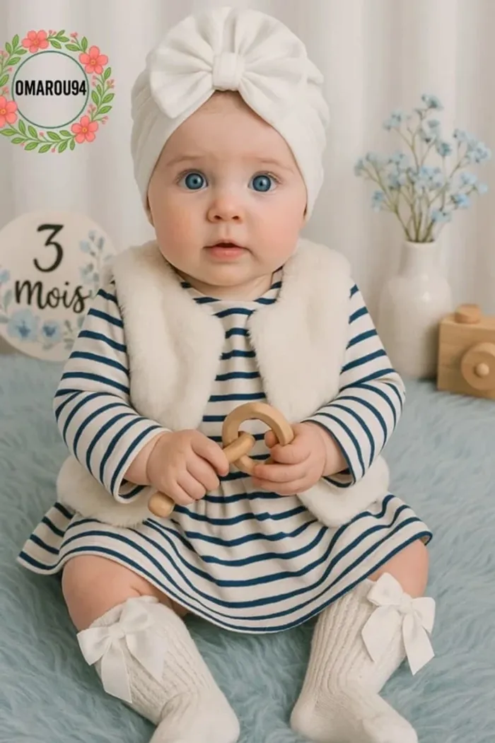 Ensemble complet 4 pièces sergent major fille 3 mois 🎀
