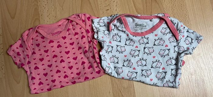 Lot 2 bodies manches courtes 74-80 cm