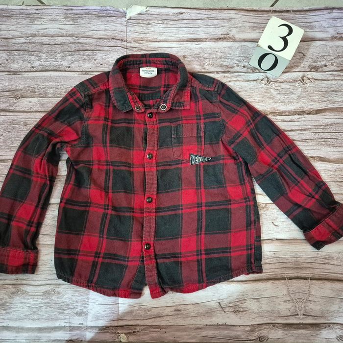 Chemise  à  carreaux rouge tape à l'œil 3ans 96cm - photo numéro 3
