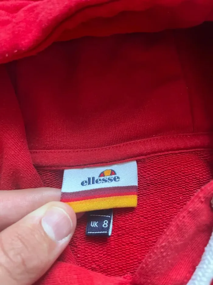 Sweat-shirt à capuche Ellesse /36 /Rouge et Noir / Excellent - photo numéro 6