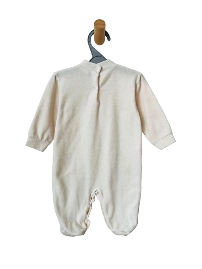 Pyjama / dors-bien en velours blanc motifs vaches et lait - taille 60-68cm - photo numéro 2