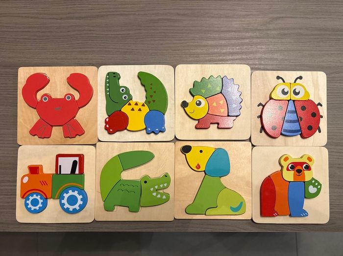 Lot 8 puzzles en bois