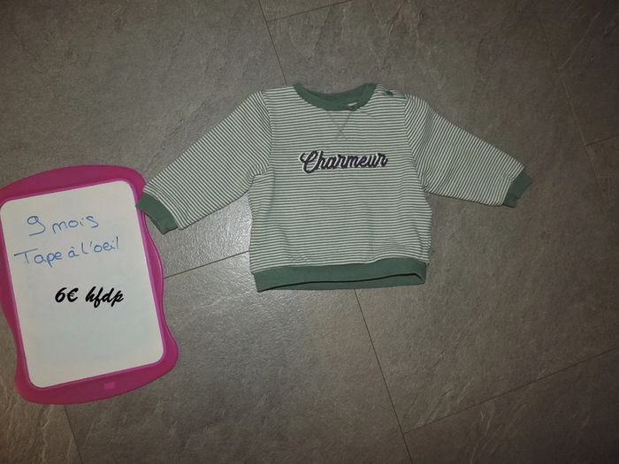sweat tape à l'oeil taille 9 mois
