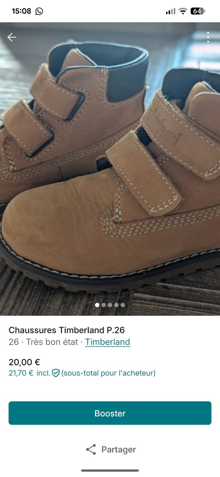 Timberland pointure 26