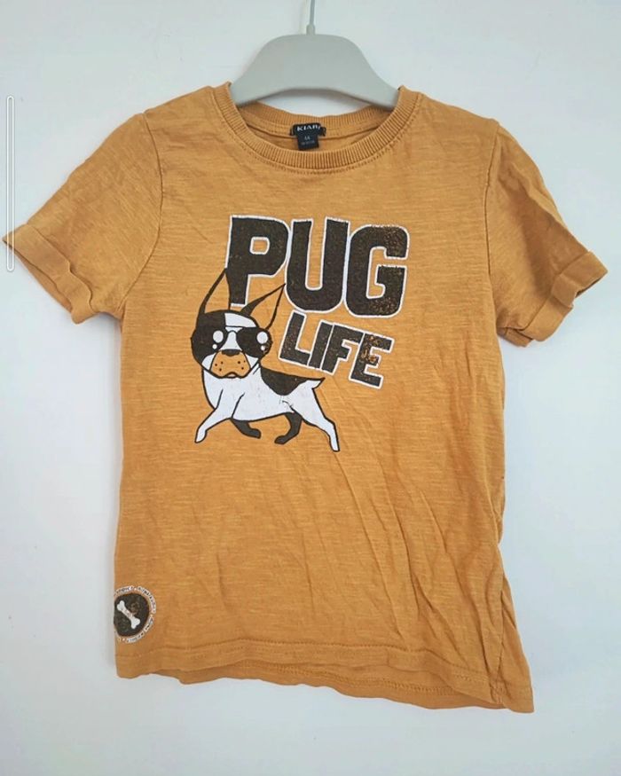 T-shirt moutarde pug life chien - dressing trié par tailles
