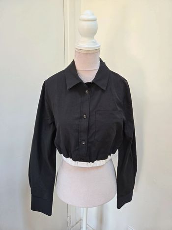 Chemise courte noir et blanche Primark Taille XS