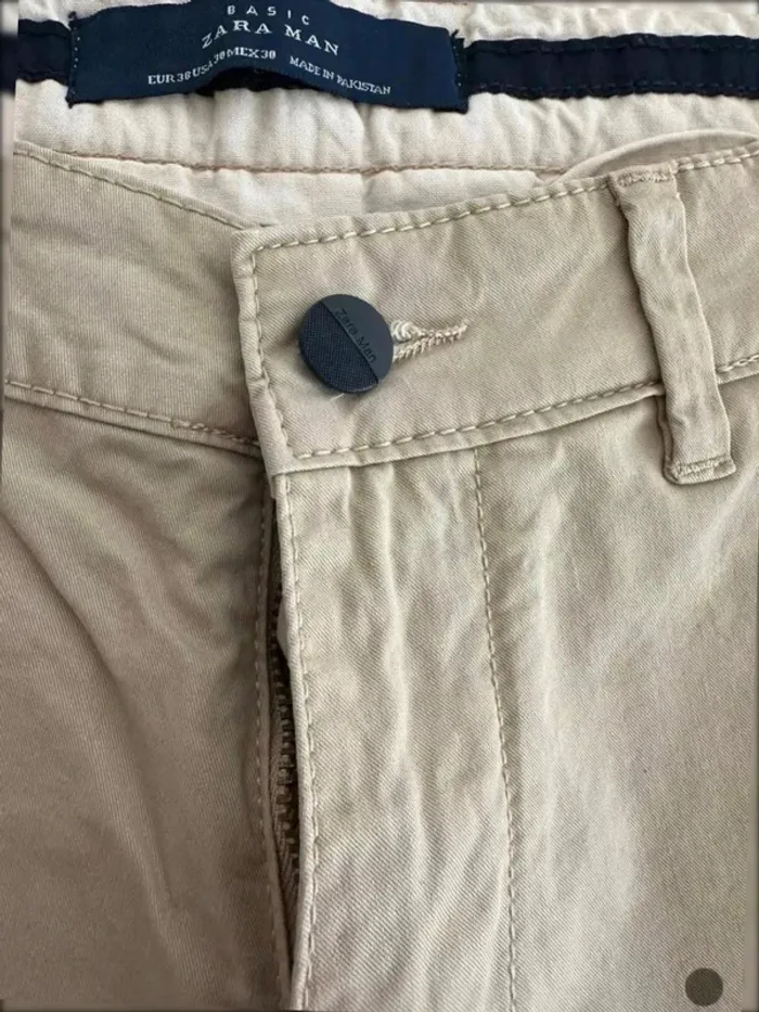 Pantalon chino beige homme taille 38 , zara man - photo numéro 4