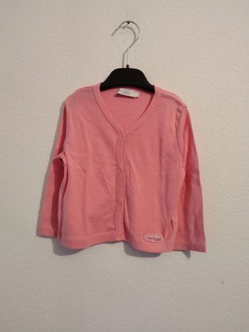 gilet coton à boutons fille 18 mois lapin bleu