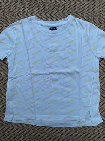 T shirt blanc fille avec inscription