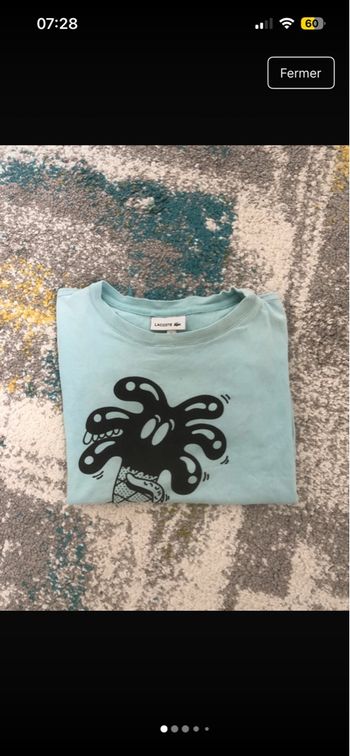 T-shirt Lacoste bleu clair garçon 8ans turquoise