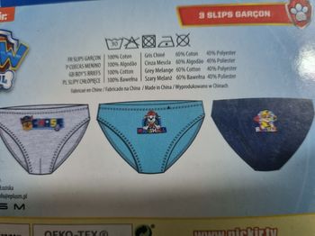 Lots de 3 slips 7/8ans