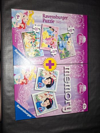 3 puzzles + 1mémory princesses