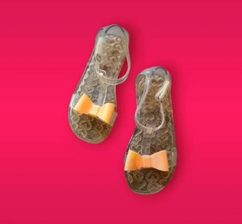 Sandales en plastique transparentes nœuds orange pointure 27