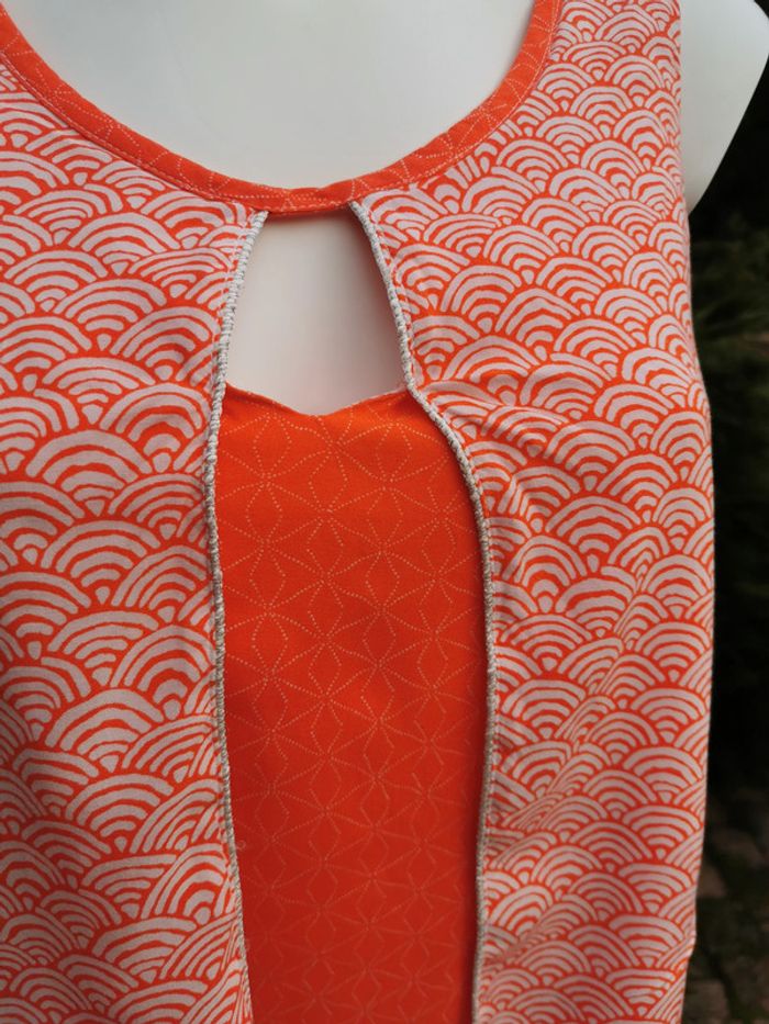 Robe orange à trois niveaux - photo numéro 2