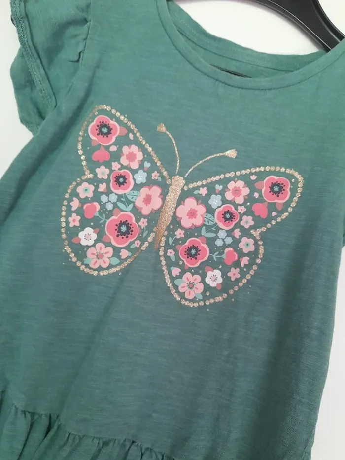 Robe verte papillon C&A 4 ans - photo numéro 2