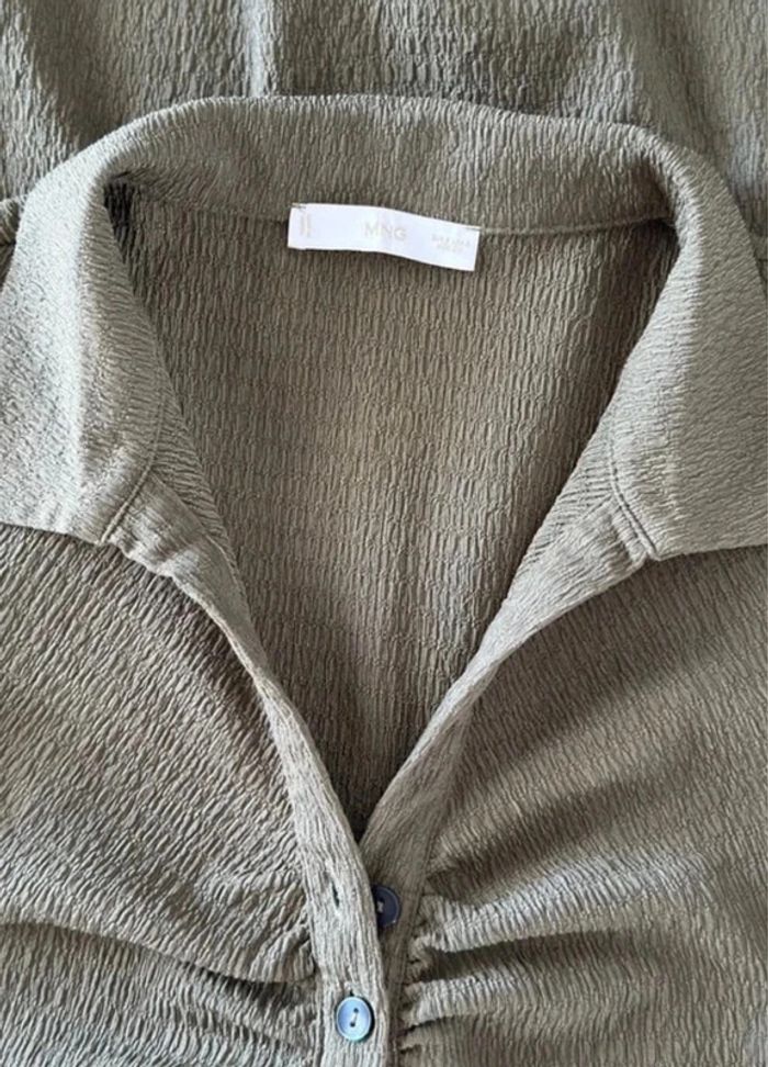 Robe kaki effet crêpé taille 36 Mango - photo numéro 5