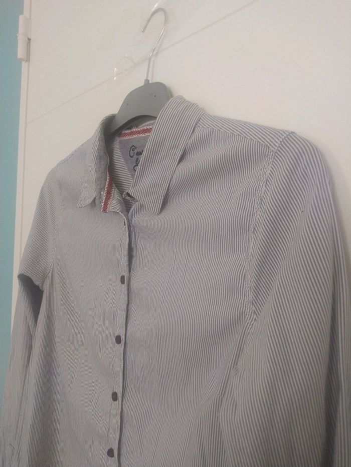 Chemise tailleur gris foncé rayée - photo numéro 5