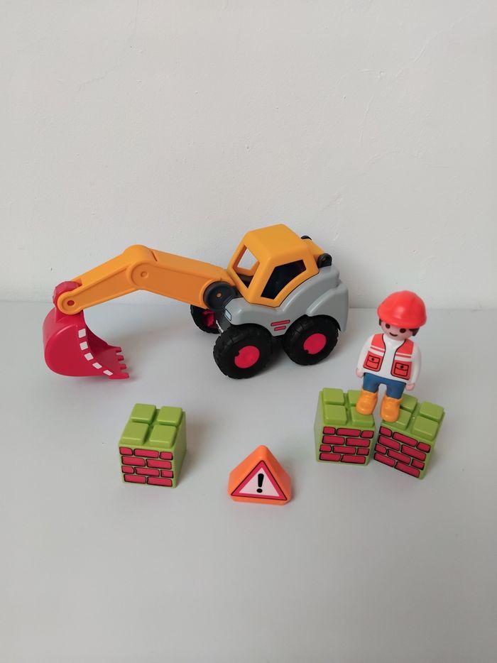 Pelleteuse de Chantier Playmobil 123 Junior Complète avec Bonhomme 🚧 - photo numéro 2