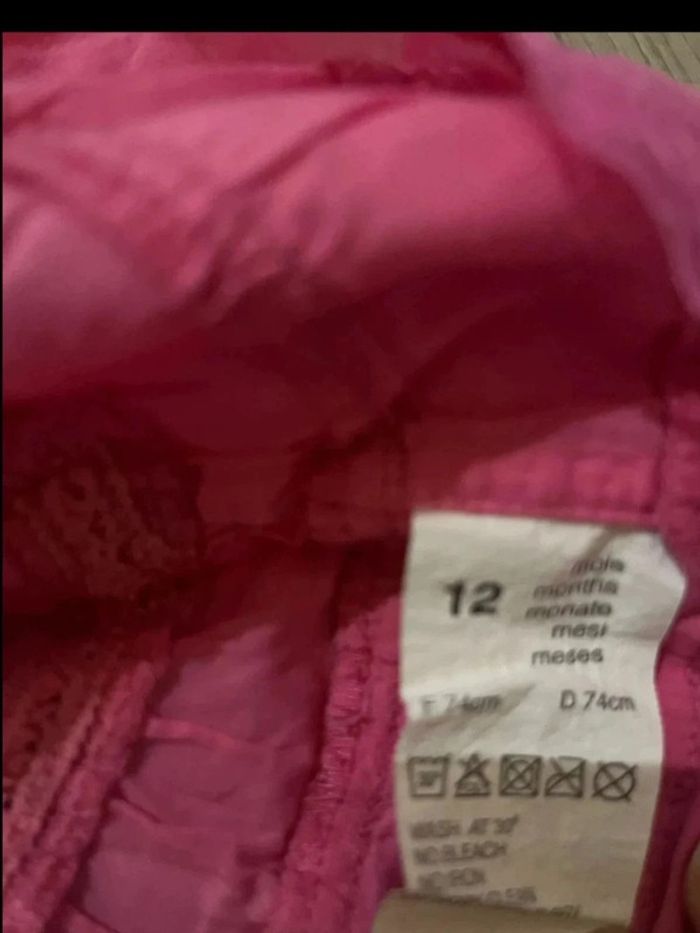 Très belle robe à volant et dentelle rose taille 12 mois - photo numéro 5