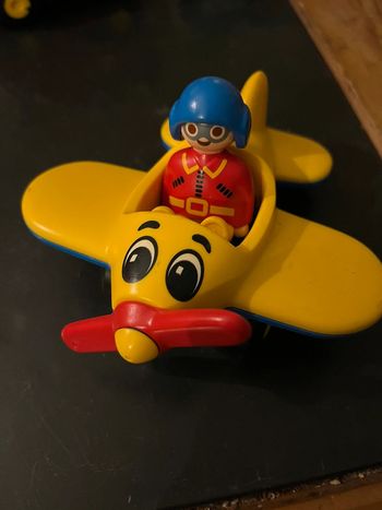 Playmobil 123 avion jaune et aviateur