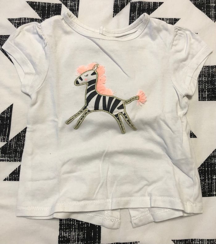 Teeshirt zèbre blanc Kiabi 9 mois