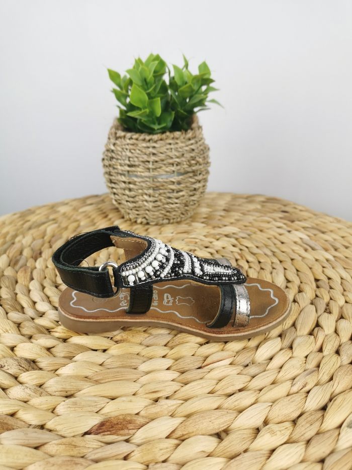 Sandales à perles noires et blanches Nini & Girls Pointure 24 - photo numéro 6