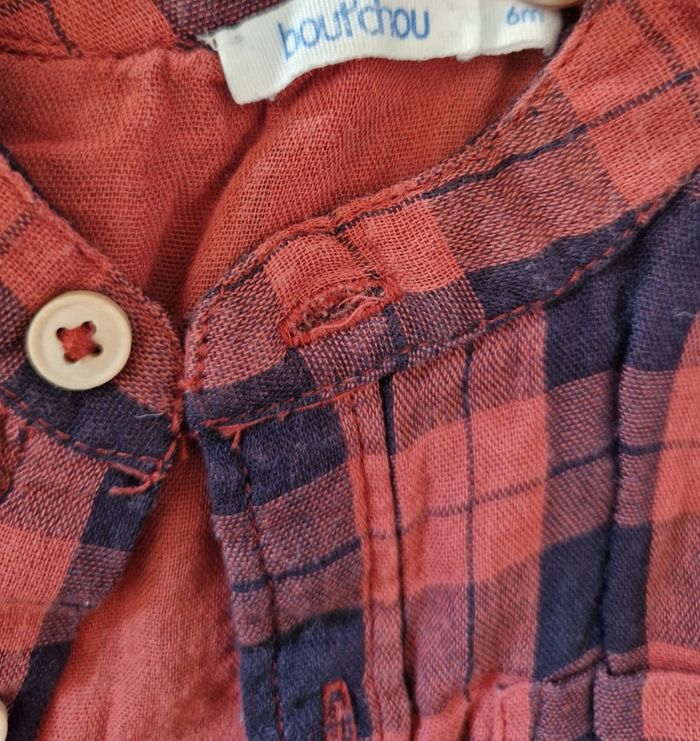 Chemise à carreaux rouge et noire Bout'Chou 6 mois - photo numéro 2