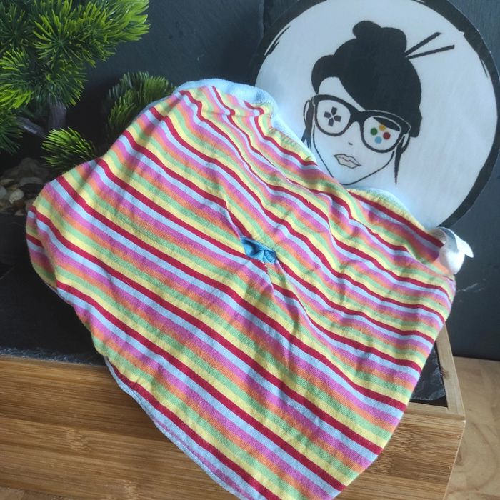 Doudou plat Bourriquet Disney baby marionnette écharpe rayé abeille Nicotoy Rond - photo numéro 2