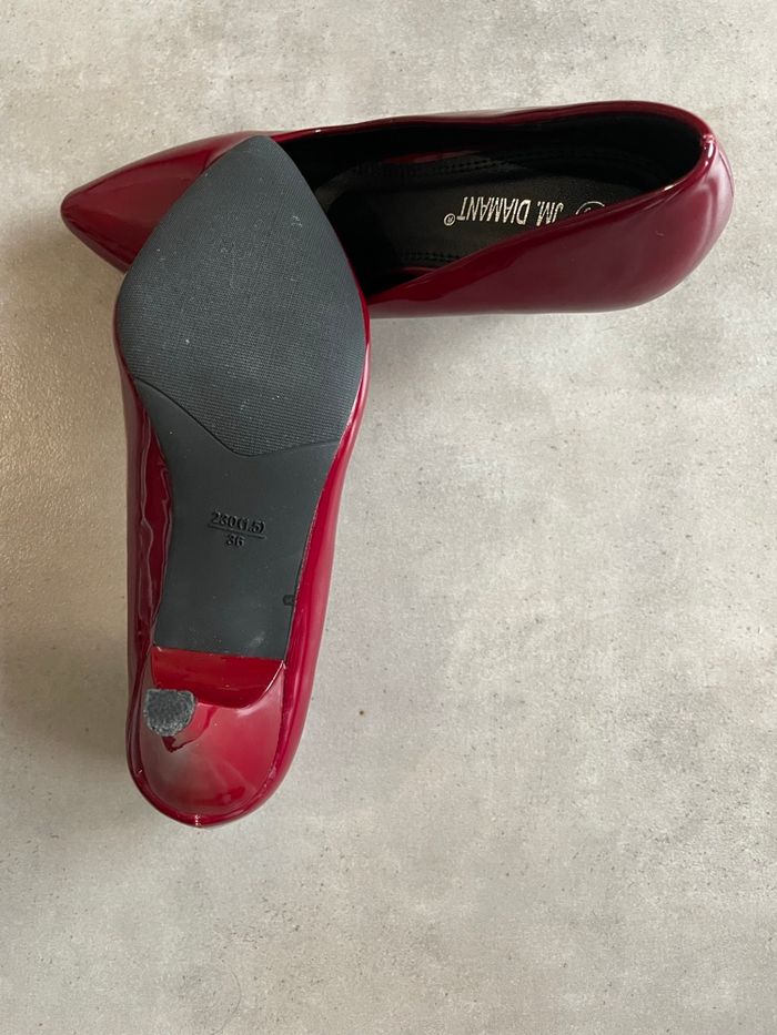 Escarpins bordeaux vernis - photo numéro 3