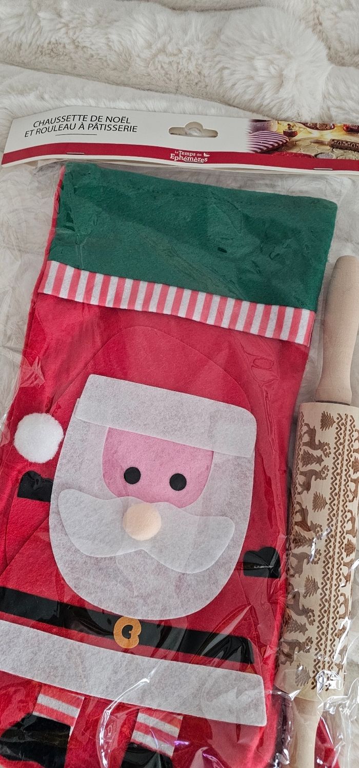Ensemble chaussette et rouleau à pâtisserie Noël 🎅 - photo numéro 3
