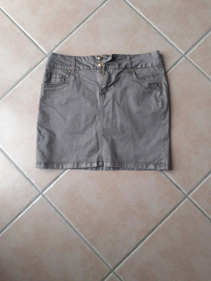 Mini jupe av elasthane