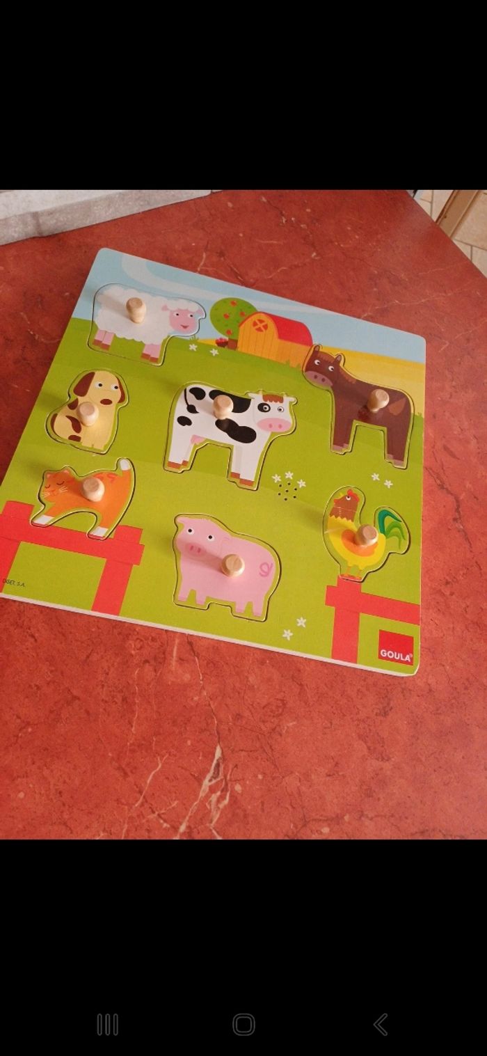 Puzzle sonore en bois thème " la ferme "